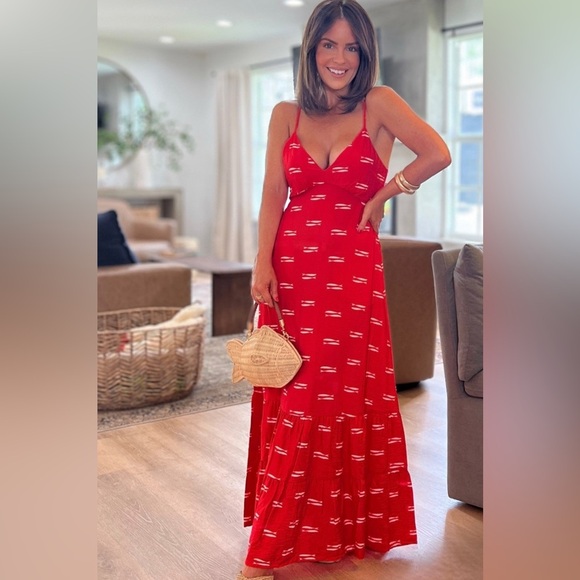 a new day Dresses & Skirts - A New Day Red and White Fish Maxi Dress - NWOT szS / NWT szXL
